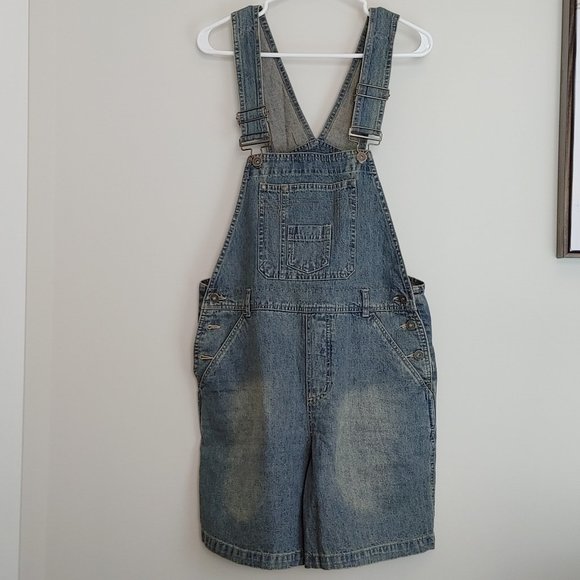 Reitman's Women's Size 11 Blue Jean Bib Overall Shorts Pockets Adjustable Straps - Picture 1 of 8